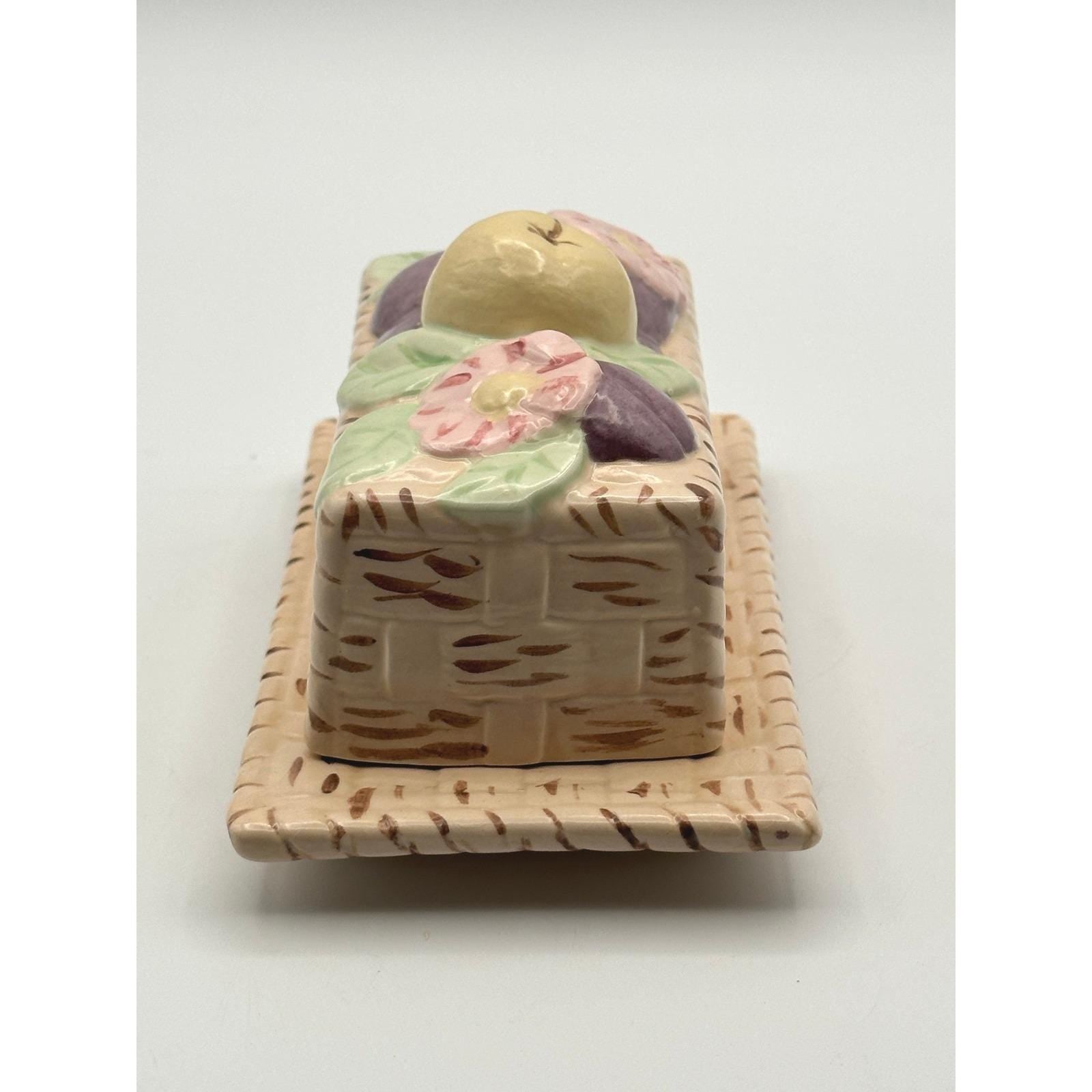 Handmade Butter Dish with Basketweave Design – Artist Signed Ceramic Décor