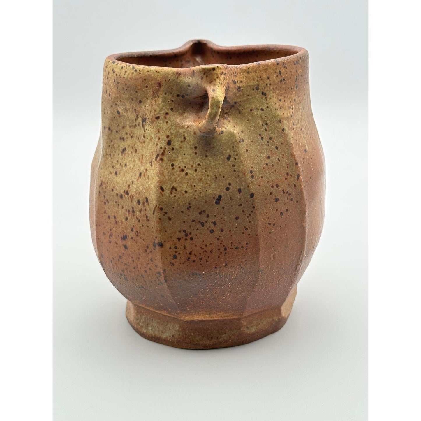 Handmade Artist Signed Stoneware Vase 6" Rustic Speckled Studio Pottery Ceramic Vessel