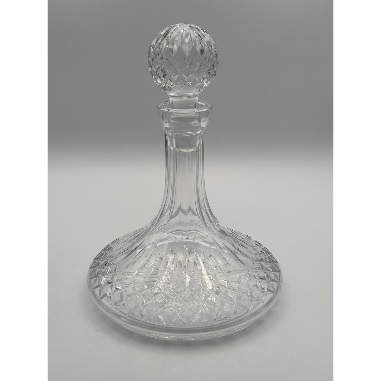 Waterford Crystal Lismore Ships Decanter with Stopper Irish Cut Glass Whiskey Brandy Bottle Vintage Barware