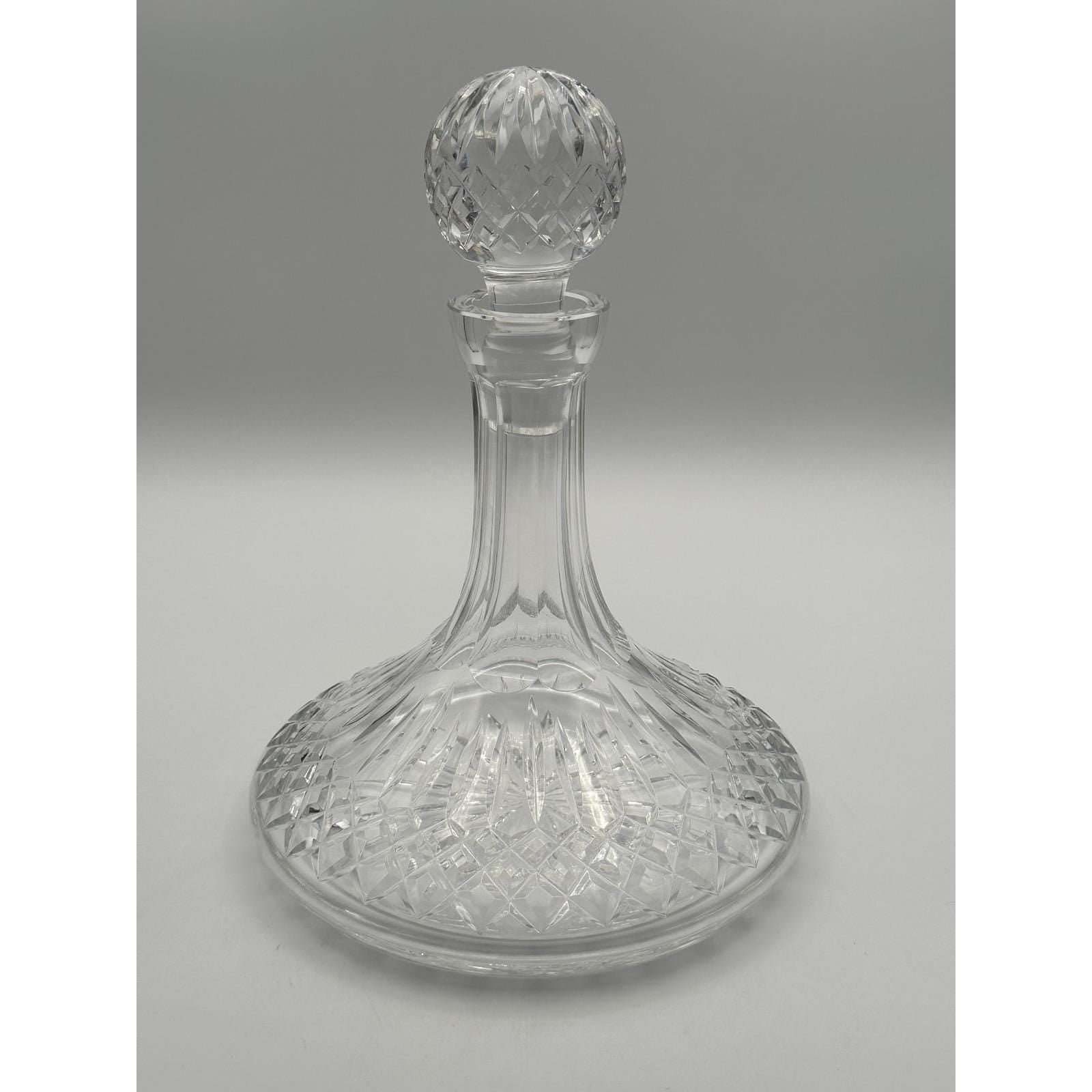 Waterford Crystal Lismore Ships Decanter with Stopper Irish Cut Glass Whiskey Brandy Bottle Vintage Barware