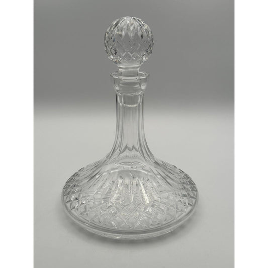 Waterford Crystal Lismore Ships Decanter with Stopper Irish Cut Glass Whiskey Brandy Bottle Vintage Barware
