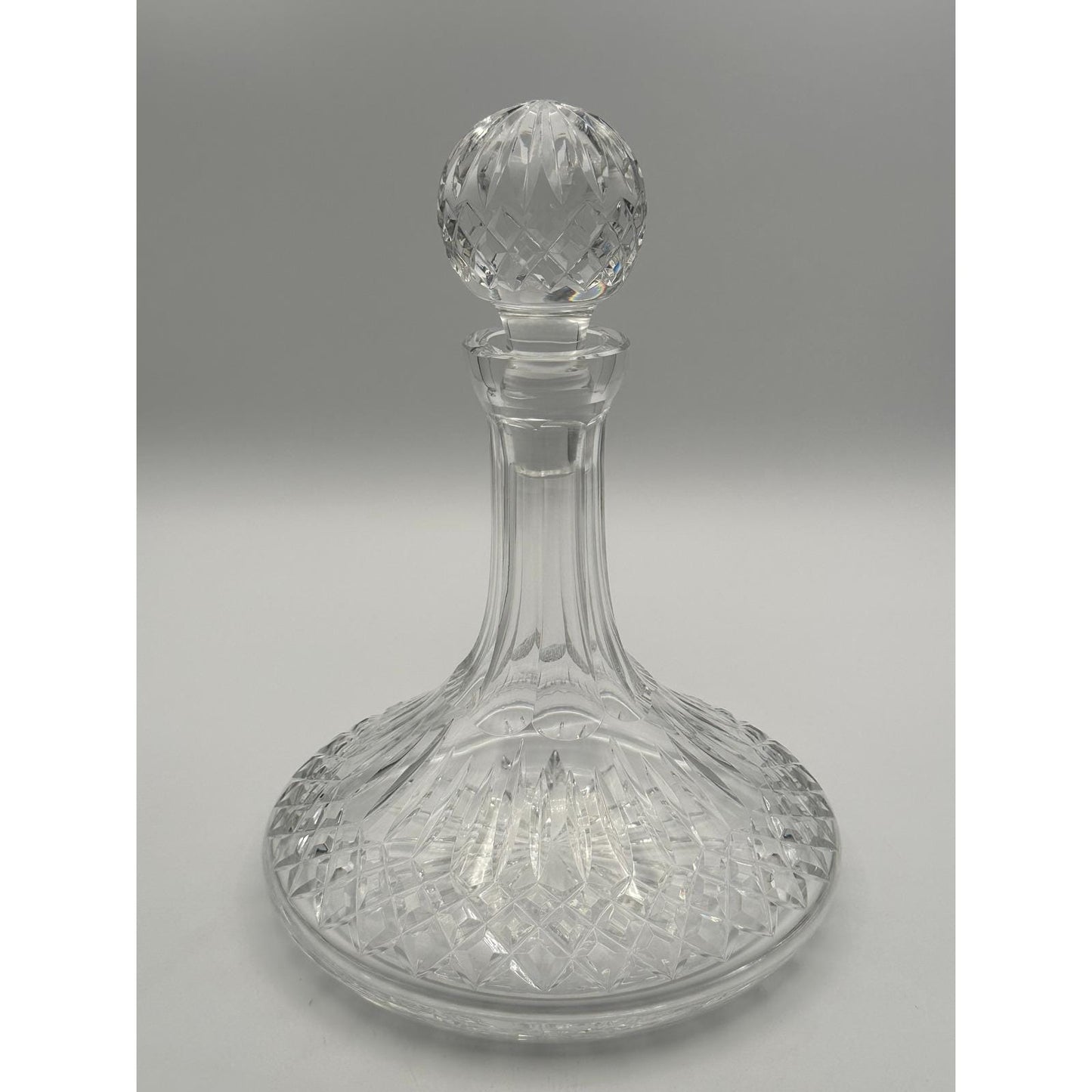 Waterford Crystal Lismore Ships Decanter with Stopper Irish Cut Glass Whiskey Brandy Bottle Vintage Barware