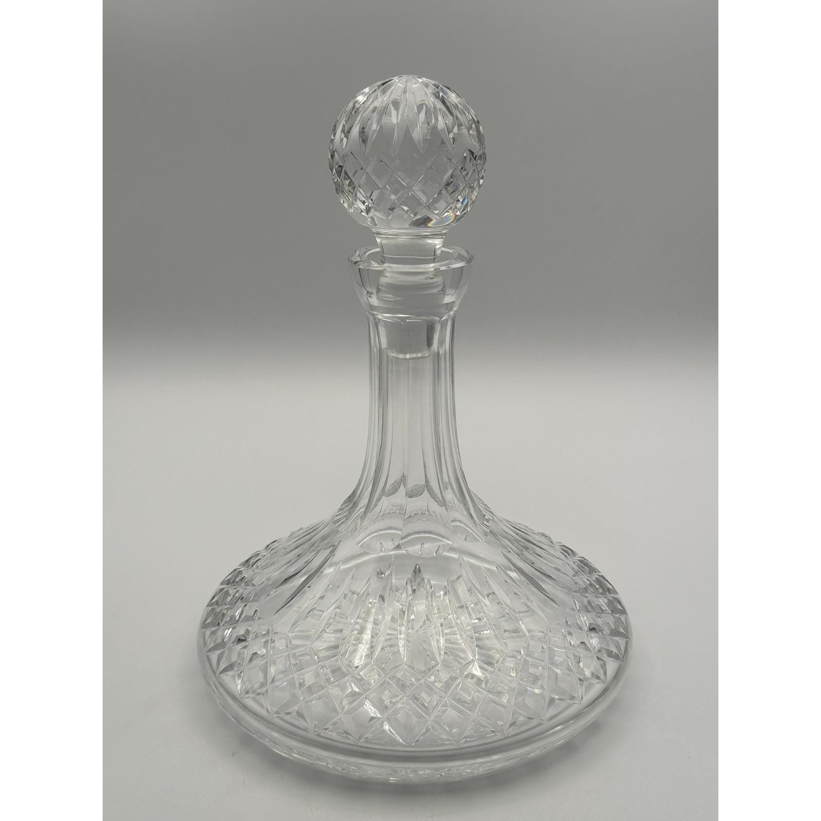 Waterford Crystal Lismore Ships Decanter with Stopper Irish Cut Glass Whiskey Brandy Bottle Vintage Barware