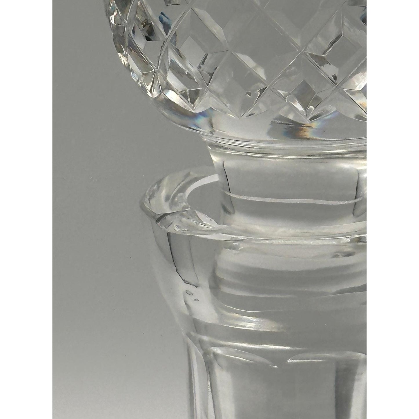 Waterford Crystal Lismore Ships Decanter with Stopper Irish Cut Glass Whiskey Brandy Bottle Vintage Barware