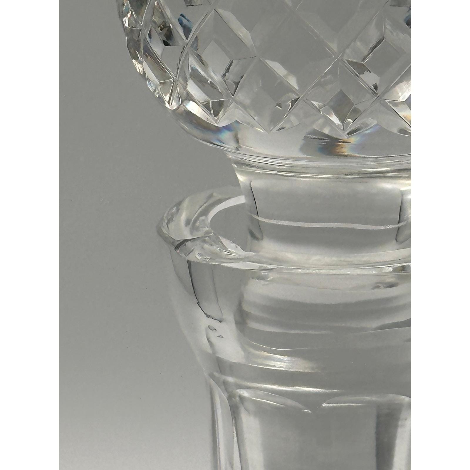 Waterford Crystal Lismore Ships Decanter with Stopper Irish Cut Glass Whiskey Brandy Bottle Vintage Barware