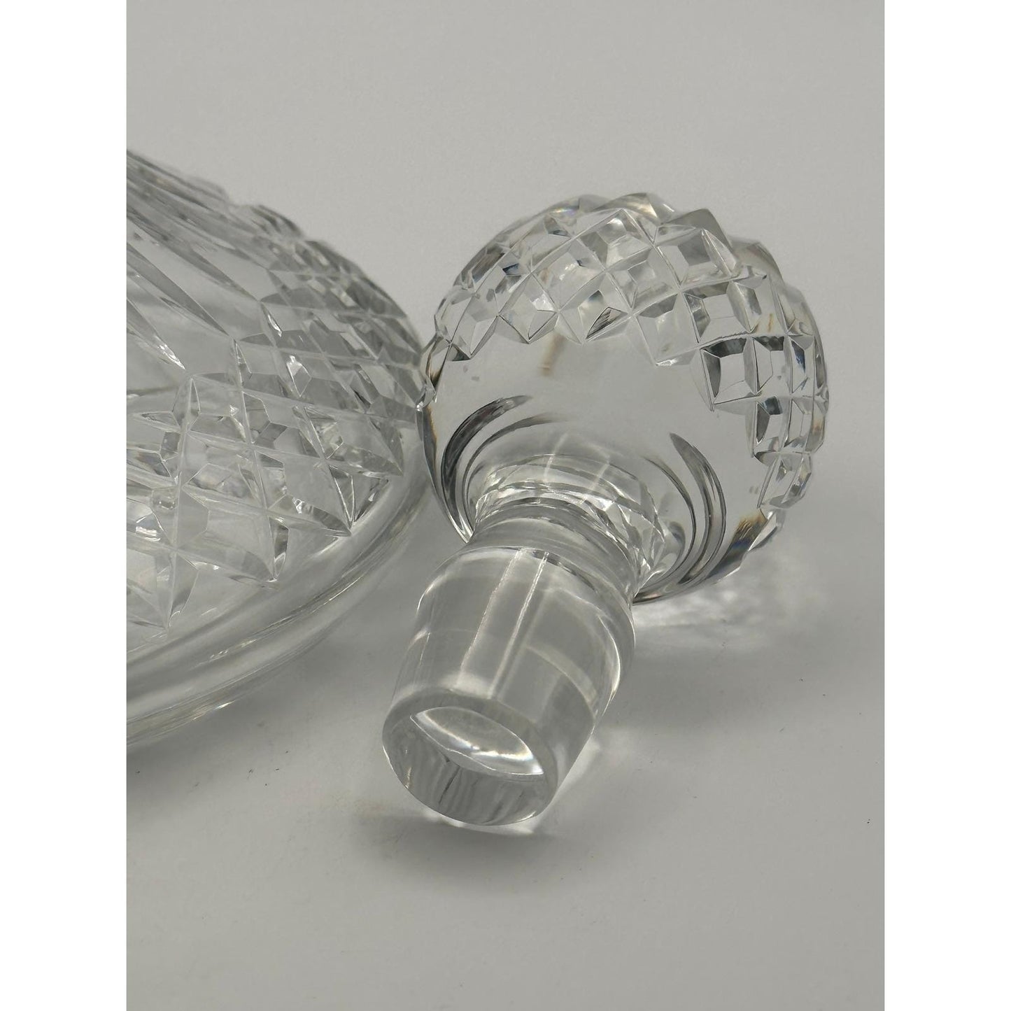 Waterford Crystal Lismore Ships Decanter with Stopper Irish Cut Glass Whiskey Brandy Bottle Vintage Barware