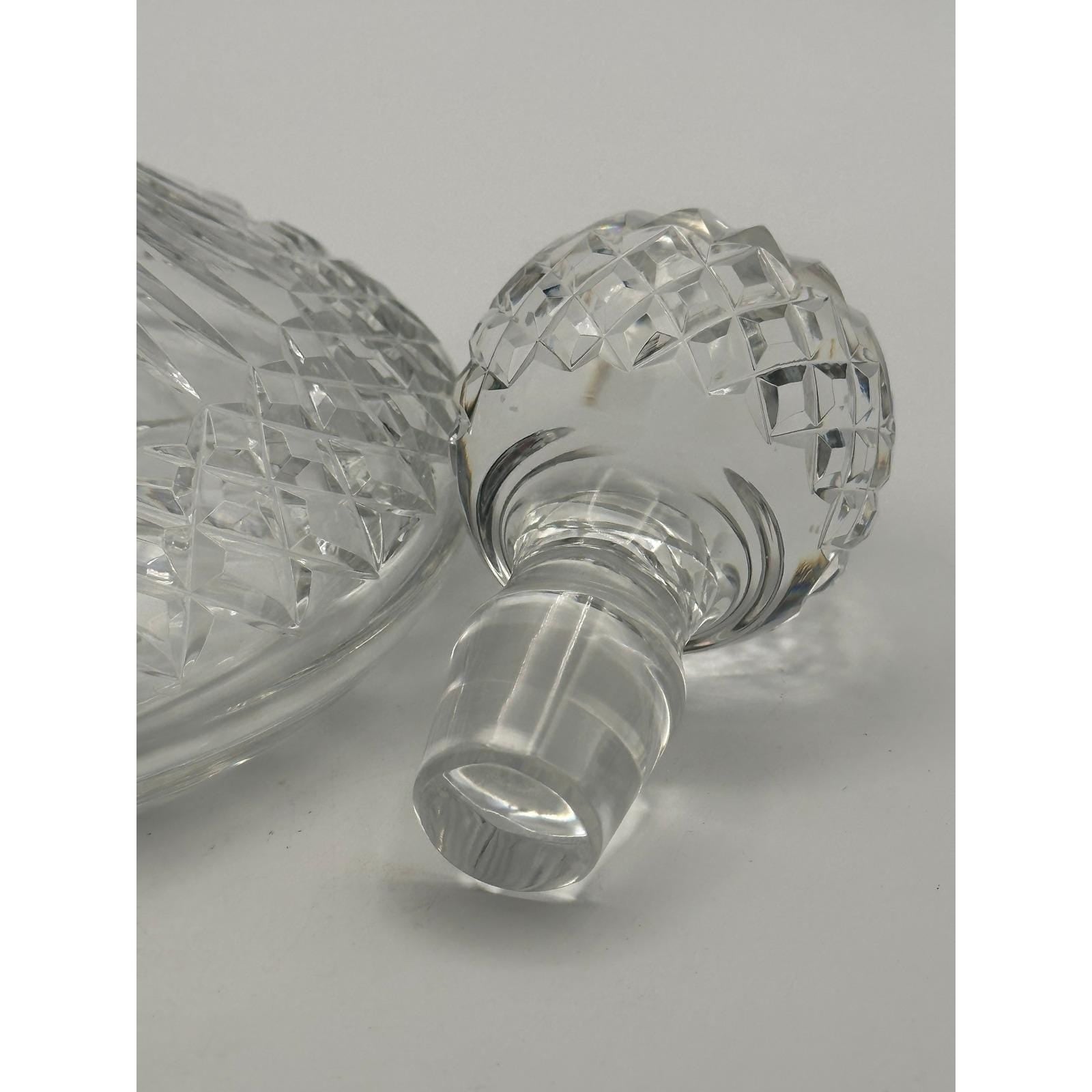 Waterford Crystal Lismore Ships Decanter with Stopper Irish Cut Glass Whiskey Brandy Bottle Vintage Barware