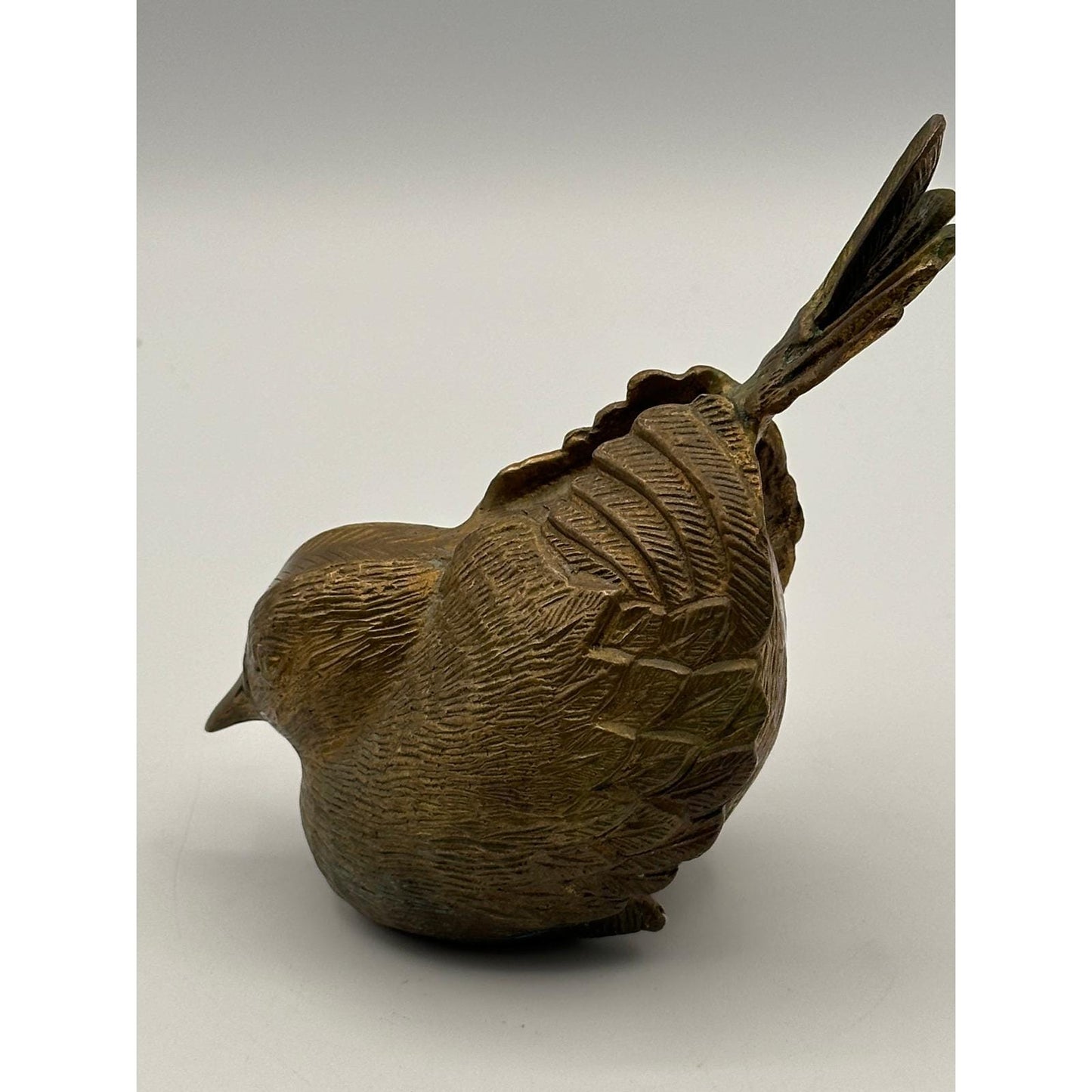 Vintage Brass Bird Figurine Mid Century Modern Nature Home Decor Accent Collectible Animal Sculpture