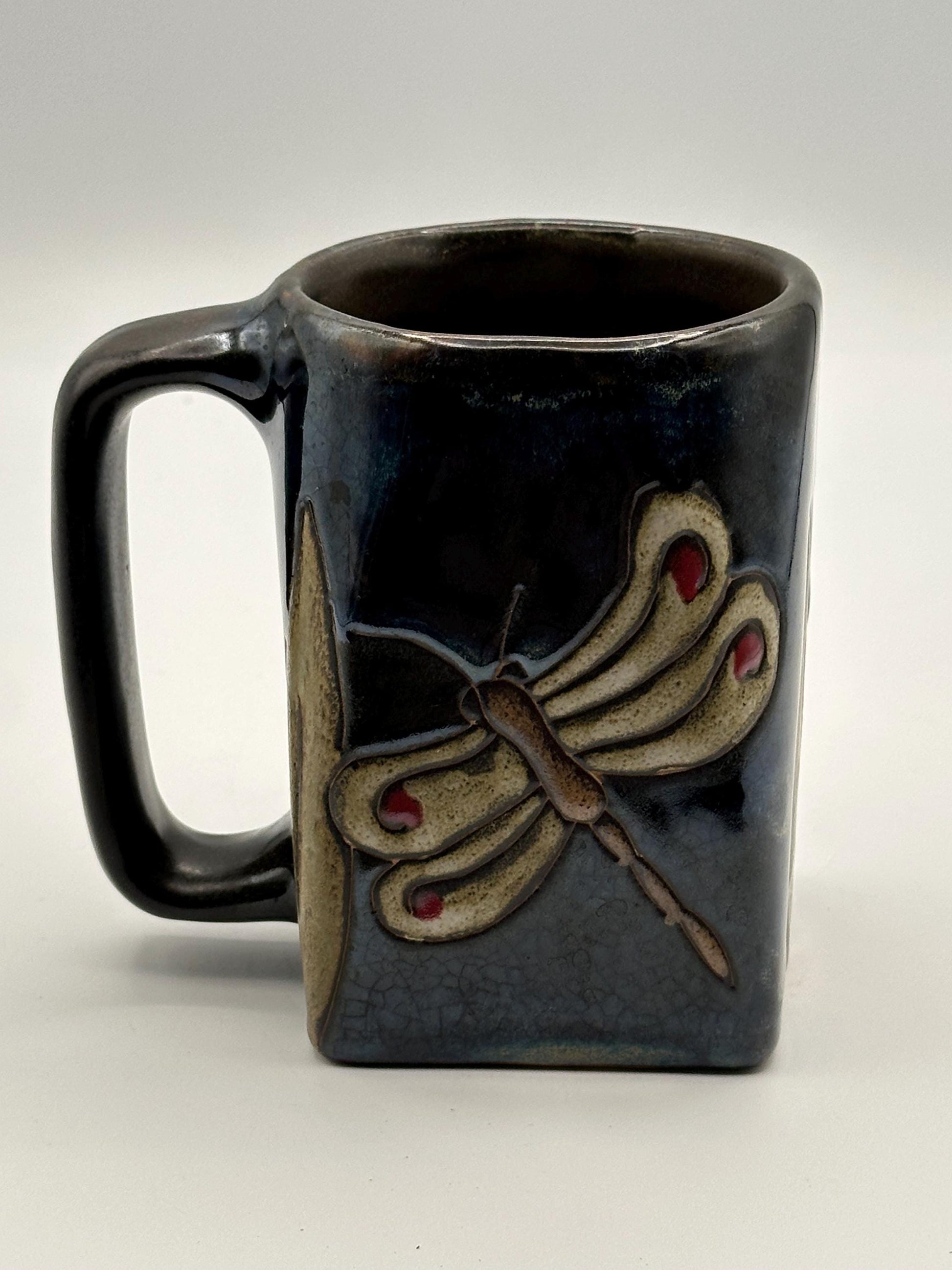 Handmade Mexican Pottery Coffee Mug by Mara Dragonfly Design - Artisan Ceramic Studio Stoneware Cup