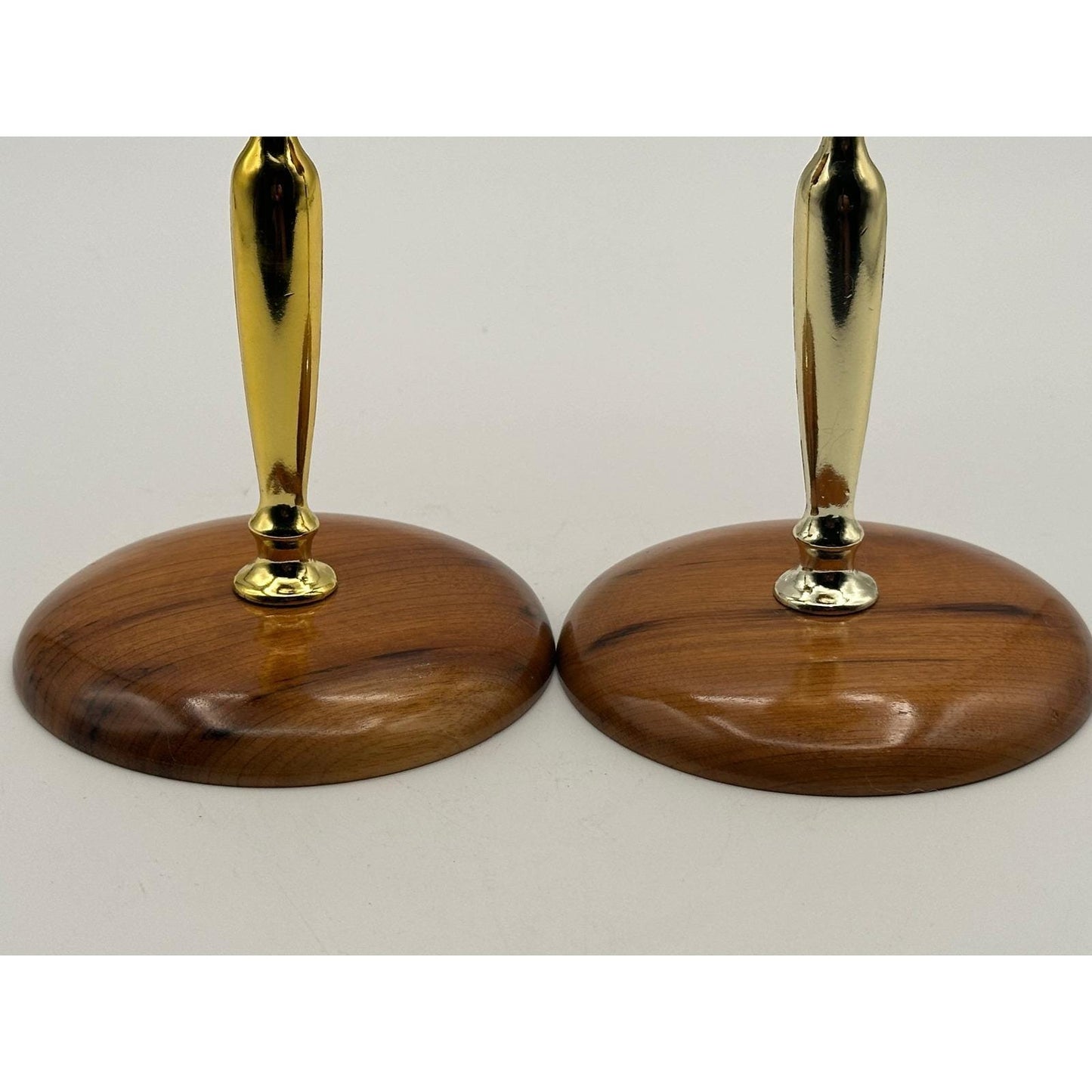 Vintage Myrtlewood Candlestick Holder Pair - Mid Century Modern Home Decor Wood Candle Stands Rustic Boho Dining Table Accent