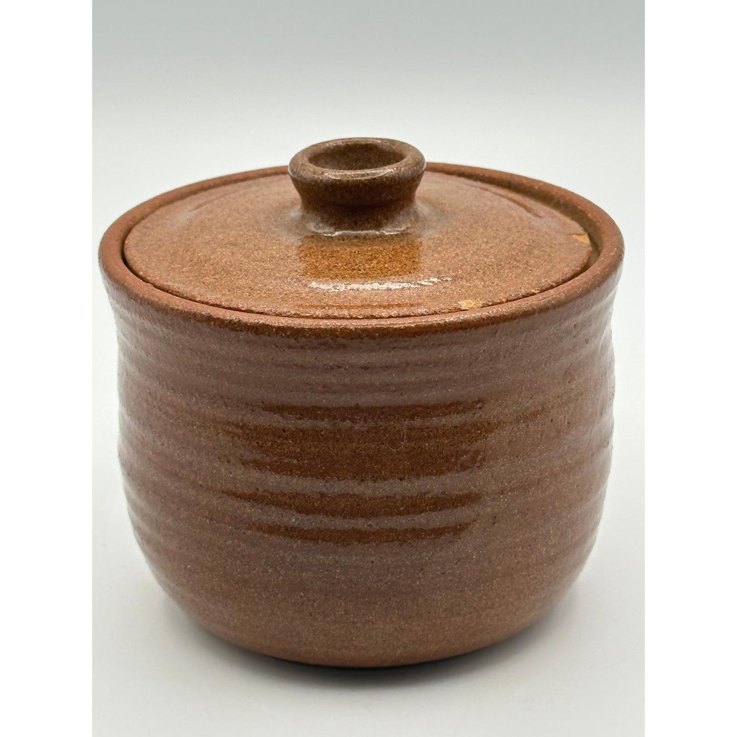 Handcrafted Vintage Studio Pottery Honey Pot Artist Signed Ceramic Kitchen Storage Jar Collectible Stoneware