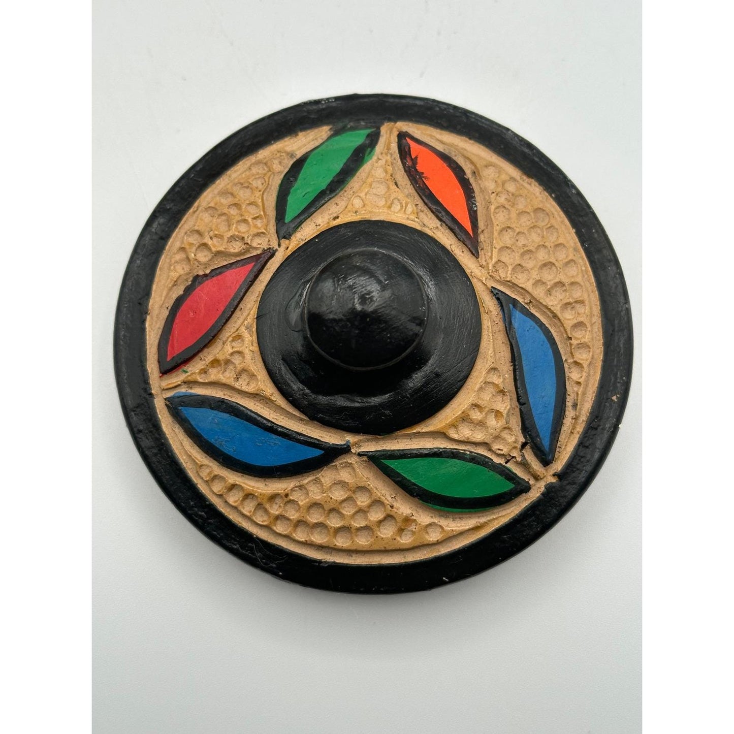 Handmade Mexican Lidded Pottery Vessel - Hand-Painted Folk Art Ceramic Jar with Cover