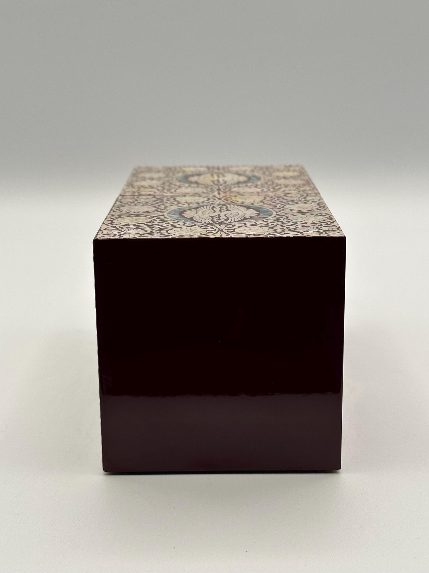 Mother of Pearl Inlay Jewelry Box | Ornate Lacquered Storage Chest | Abalone Asian Vintage Decorative Decor