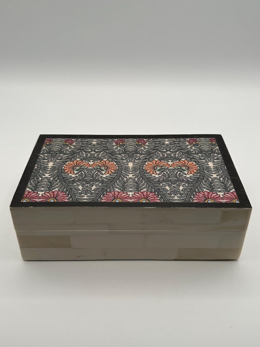 Decorative Keepsake Box Made in India | Patterned Storage for Jewelry Trinkets | Vintage Boho Home Decor