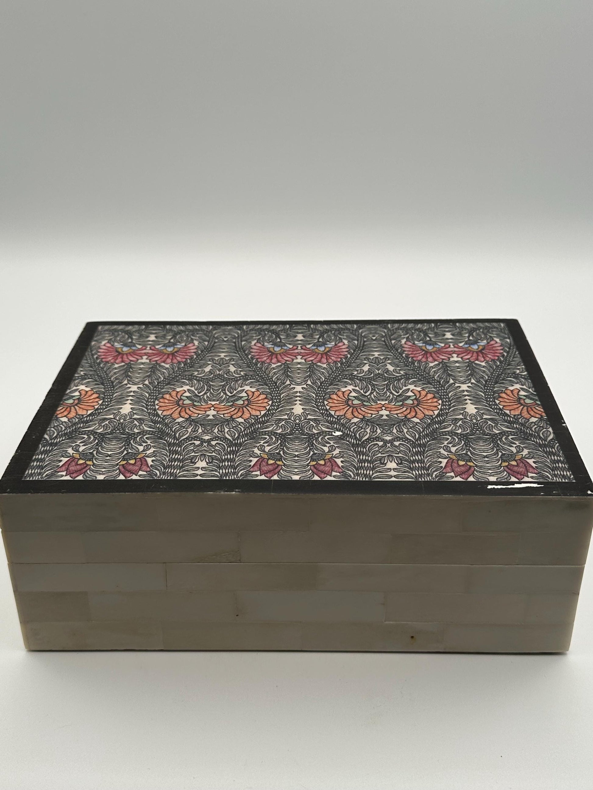 Decorative Keepsake Box Made in India | Patterned Storage Box | Vintage Style Jewelry or Trinket Box | Boho Home Decor