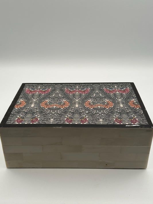 Decorative Keepsake Box Made in India | Patterned Storage Box | Vintage Style Jewelry or Trinket Box | Boho Home Decor