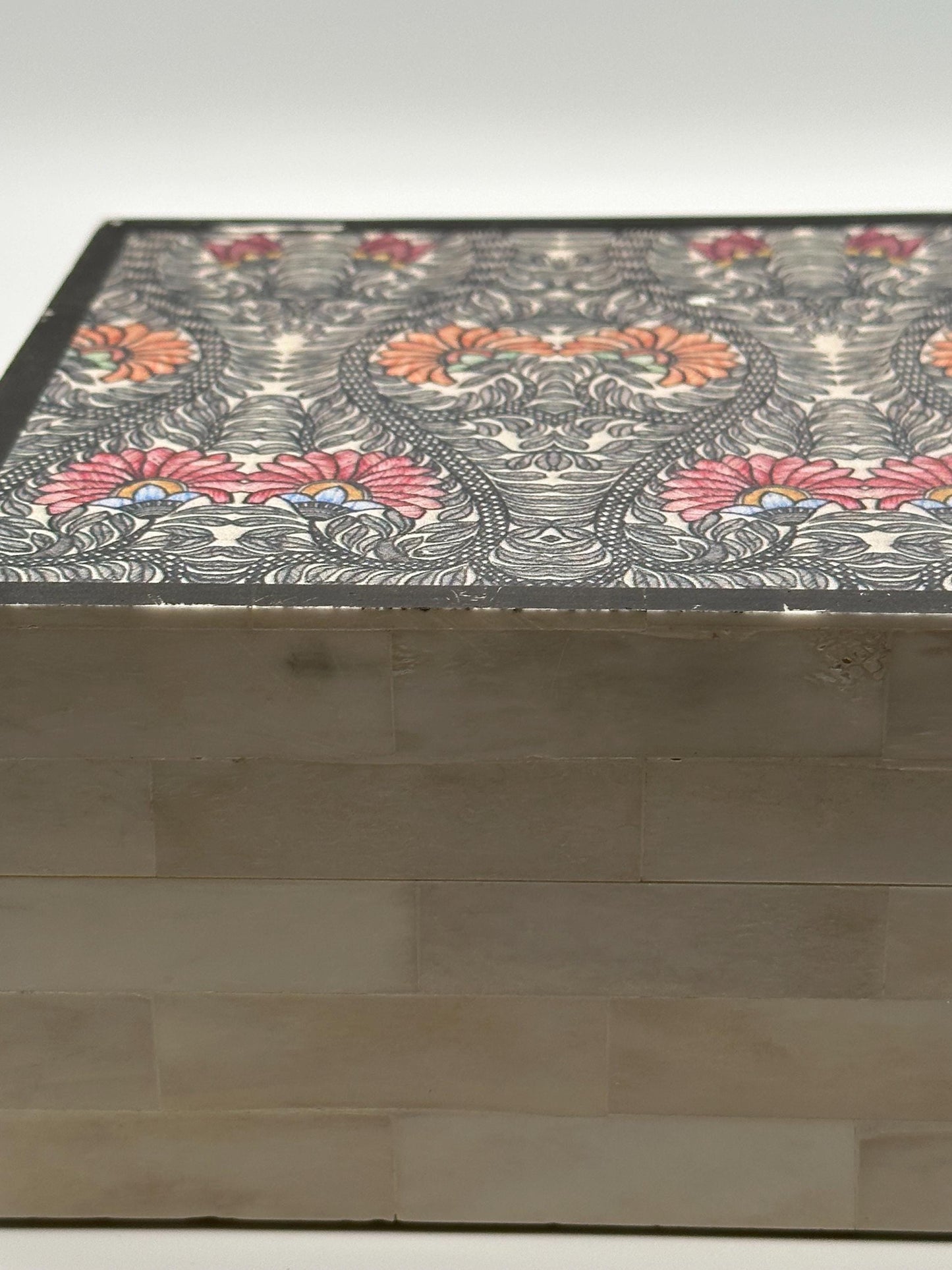 Decorative Keepsake Box Made in India | Patterned Storage Box | Vintage Style Jewelry or Trinket Box | Boho Home Decor