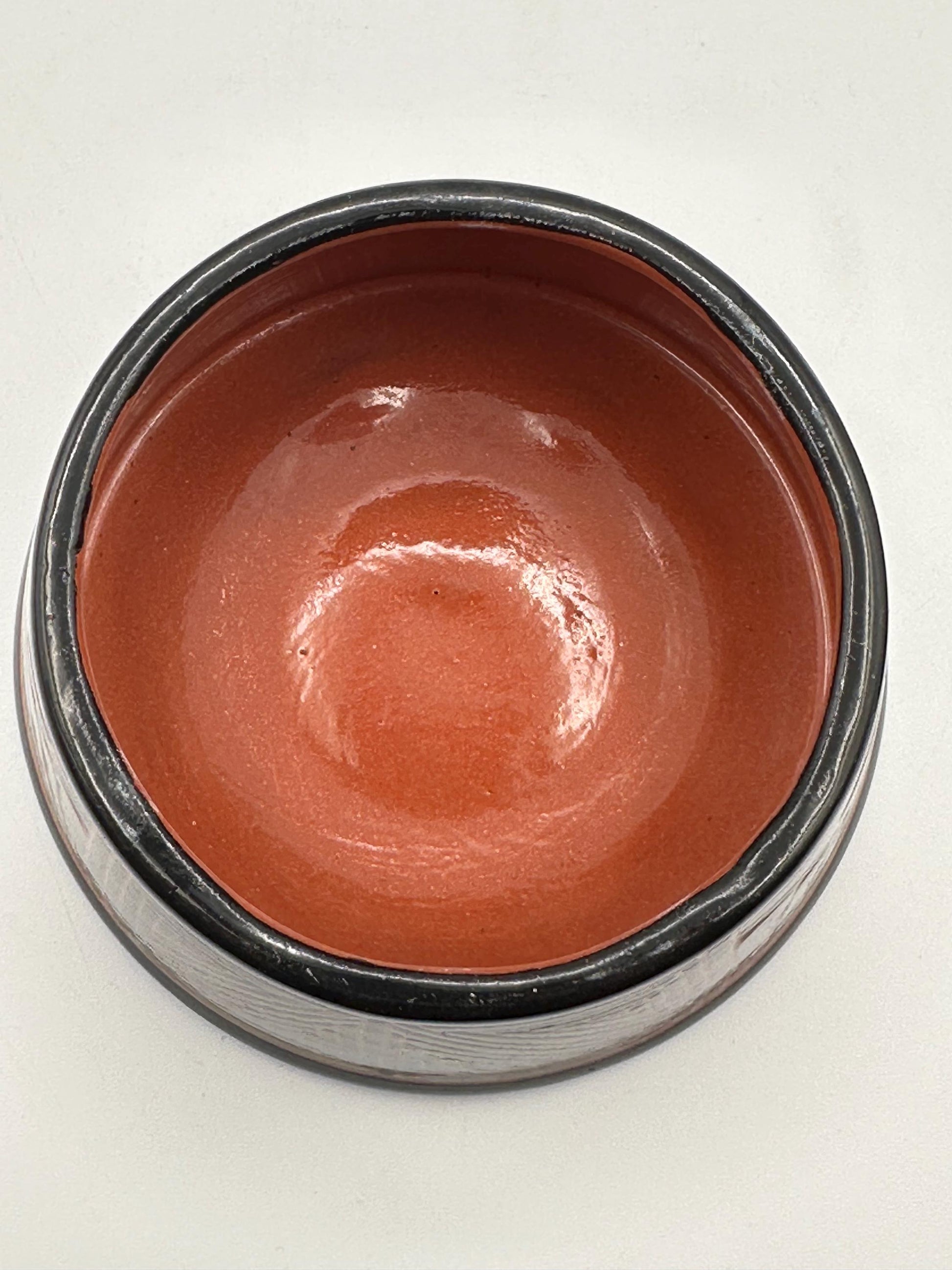 Artisan-Signed Geometric Pottery Jar with Lid - Tribal-Inspired Handcrafted Ceramic Container