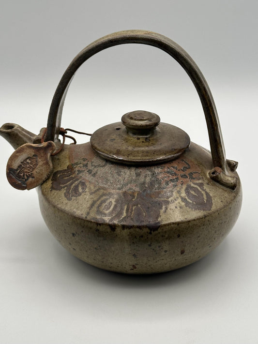 Artist Signed Studio Pottery Teapot - Handmade Stoneware Ceramic Vessel