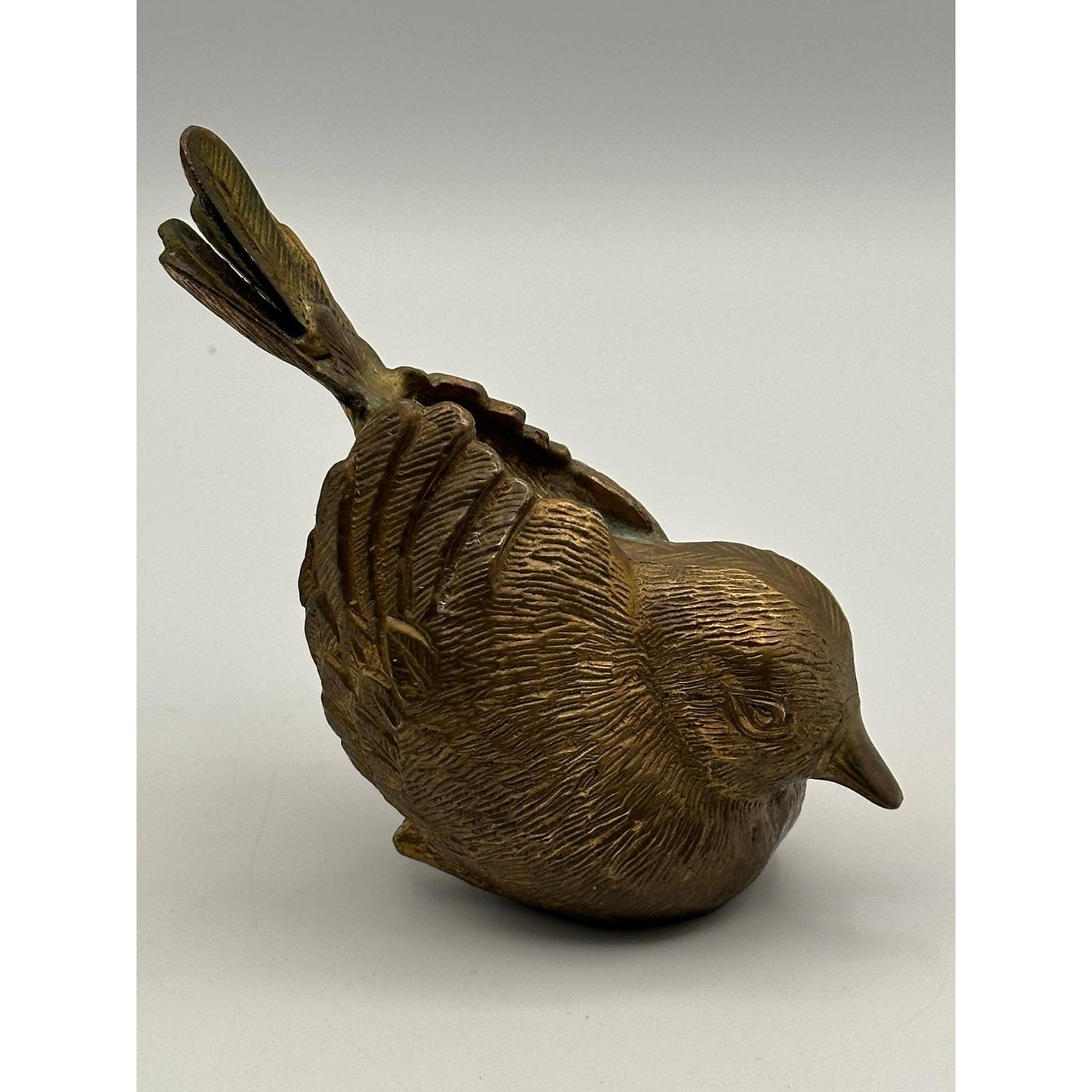 Vintage Brass Bird Figurine Mid Century Modern Nature Home Decor Accent Collectible Animal Sculpture