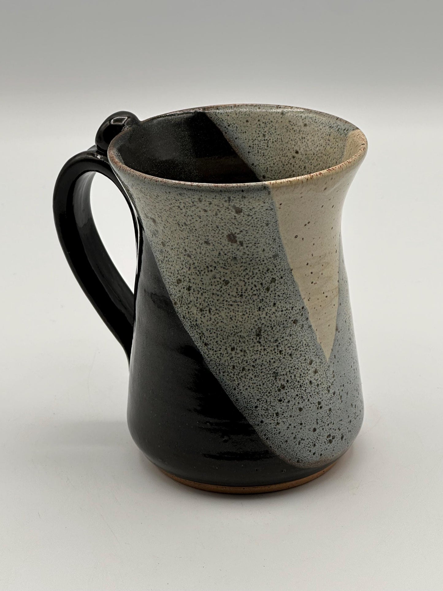 Handmade Pottery Mug - Modern Two-Tone Glaze Artisan Ceramic Coffee Cup Studio Stoneware