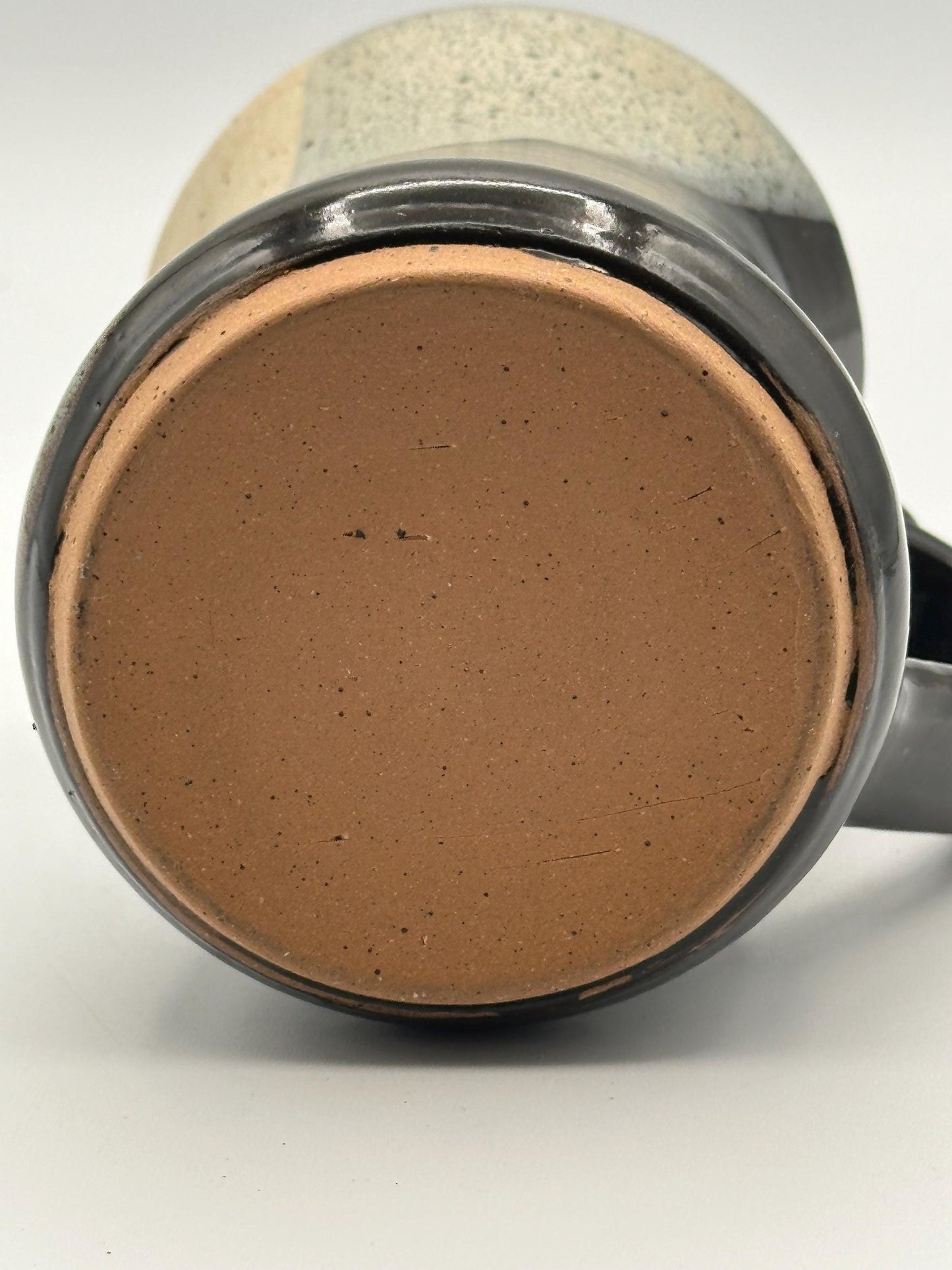 Handmade Pottery Mug - Modern Two-Tone Glaze Artisan Ceramic Coffee Cup Studio Stoneware
