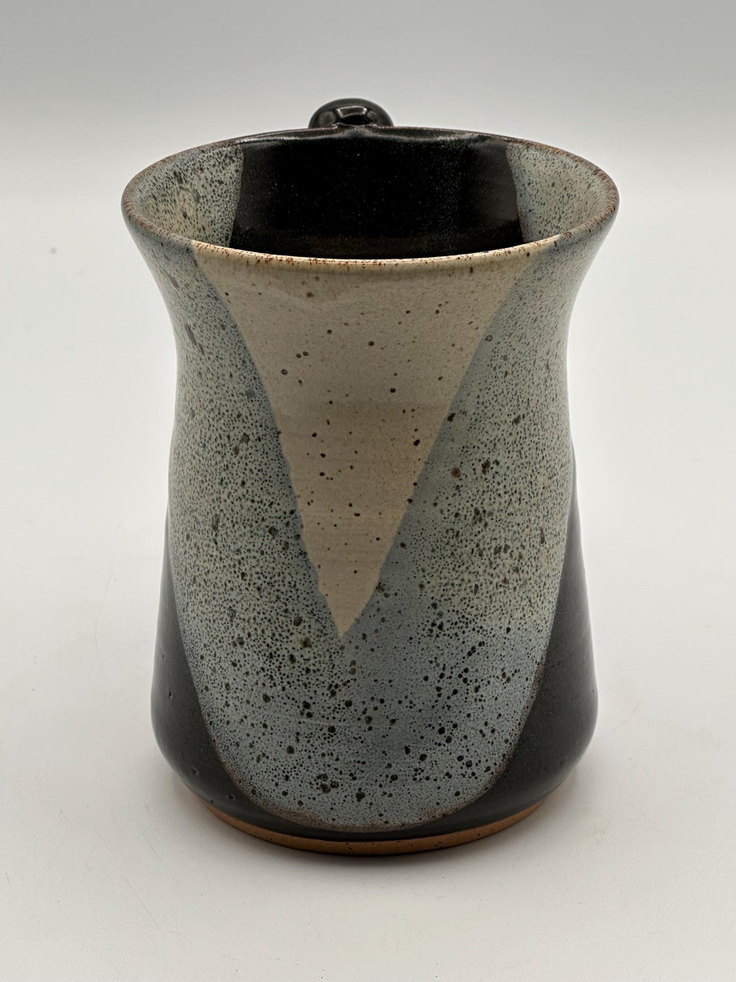 Handmade Pottery Mug - Modern Two-Tone Glaze Artisan Ceramic Coffee Cup Studio Stoneware