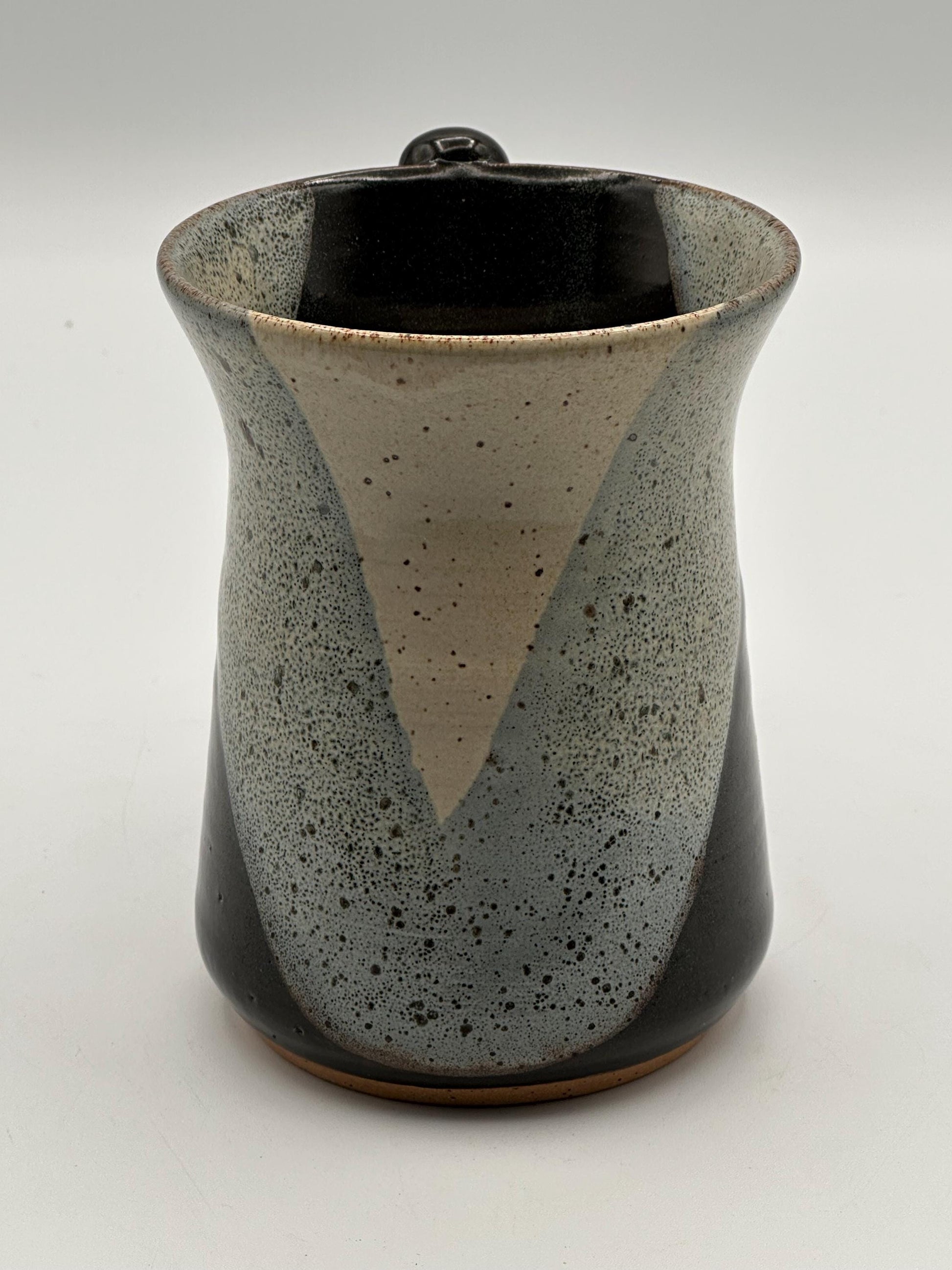 Handmade Pottery Mug - Modern Two-Tone Glaze Artisan Ceramic Coffee Cup Studio Stoneware