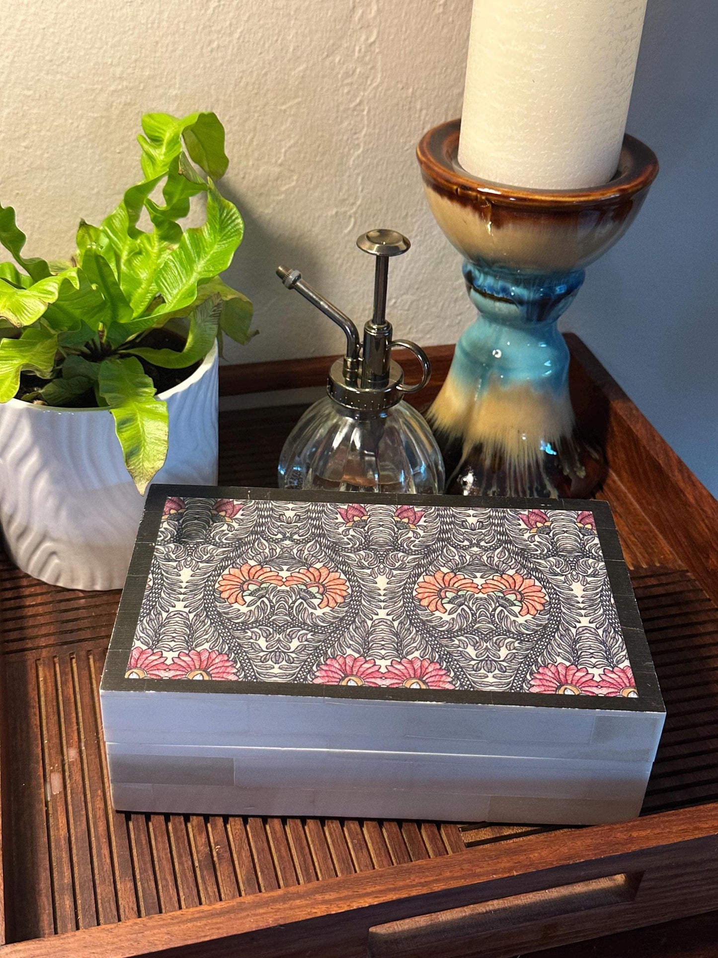 Decorative Keepsake Box Made in India | Patterned Storage for Jewelry Trinkets | Vintage Boho Home Decor