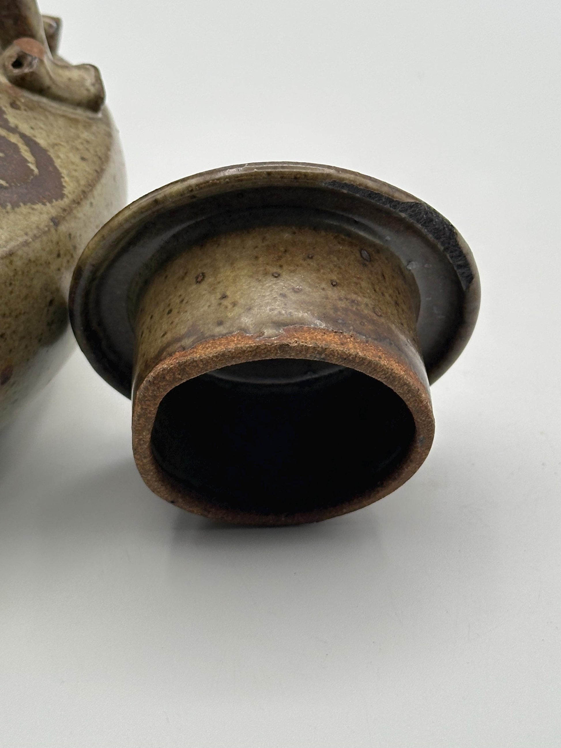 Artist Signed Studio Pottery Teapot - Handmade Stoneware Ceramic Vessel