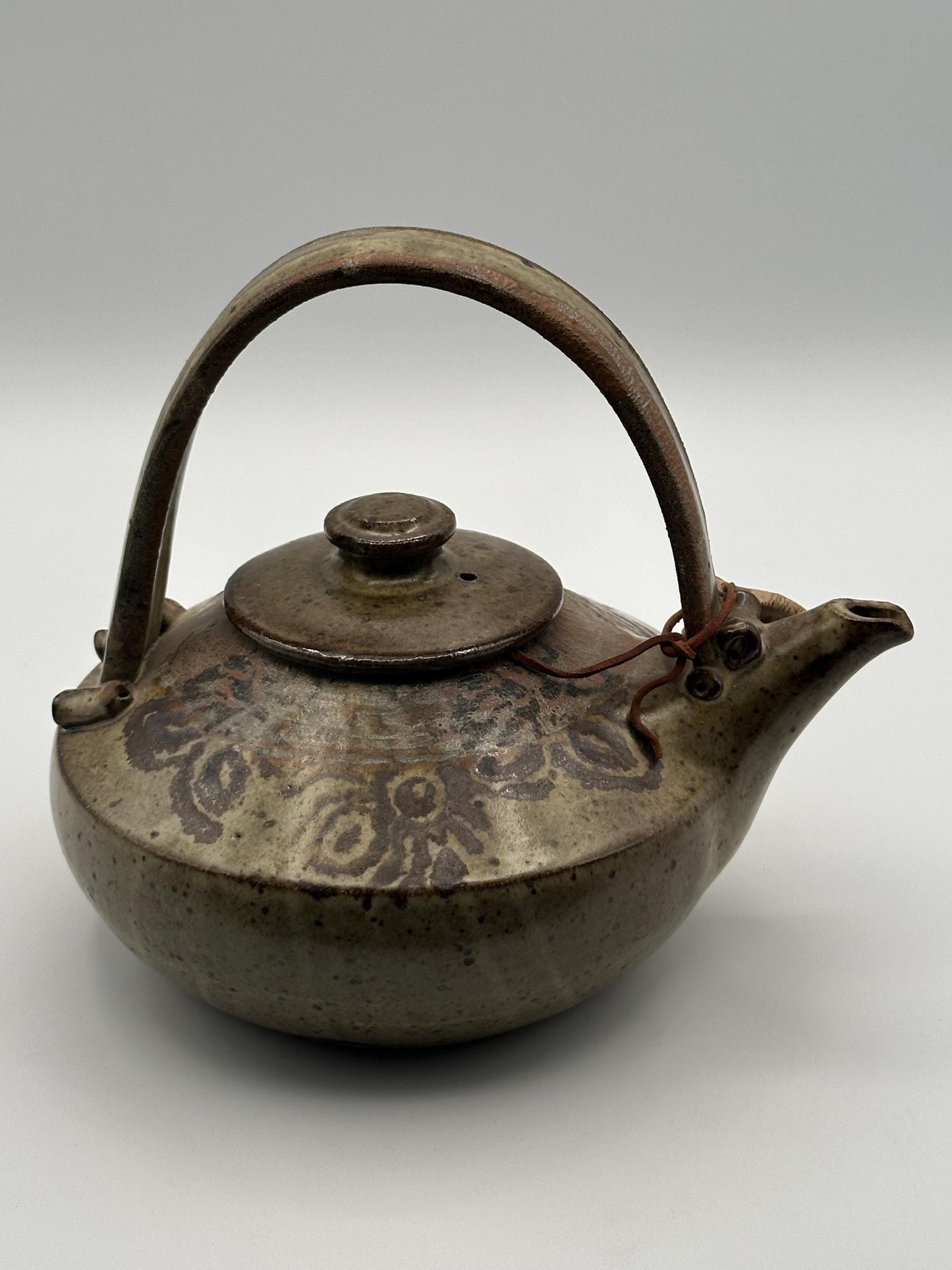 Artist Signed Studio Pottery Teapot - Handmade Stoneware Ceramic Vessel